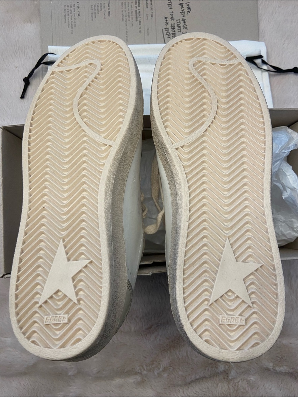 NIB - Golden Goose White Ballstar Leather Upper Toe and Spur Nabuk - Picture 10 of 10